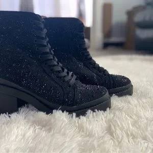 Steve Madden | Shoes | Steve Madden Glitter Black Pass Boots  display picture 1
